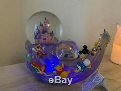 RARE Disney Store Multi Characters With Castle Snowglobe Mickey, Beauty & Beast
