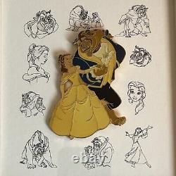 RARE LE Retired JUMBO Disney Pin Beauty Beast Belle Dancing Framed 3187/7500