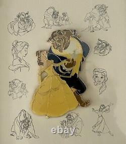 RARE Retired Framed JUMBO 3 Disney Pin Beauty Beast Belle Dancing 999/7500
