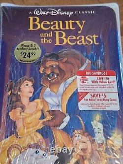 RARE Sealed Walt Disney's Beauty and The Beast VHS 1992 Black Diamond Never Open