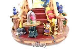 RARE VTG Disney Beauty And The Beast Musical Lighted Snowglobe Snow Water Globe