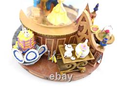 RARE VTG Disney Beauty And The Beast Musical Lighted Snowglobe Snow Water Globe