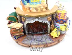 RARE VTG Disney Beauty And The Beast Musical Lighted Snowglobe Snow Water Globe