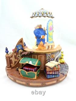 RARE VTG Disney Beauty And The Beast Musical Lighted Snowglobe Snow Water Globe