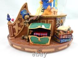 RARE VTG Disney Beauty And The Beast Musical Lighted Snowglobe Snow Water Globe