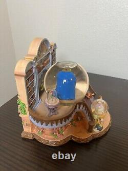 RARE VTG Disney Beauty and the Beast Library Double Snow Globe Music Box 90's