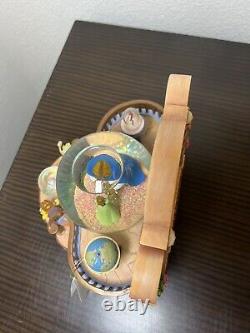 RARE VTG Disney Beauty and the Beast Library Double Snow Globe Music Box 90's