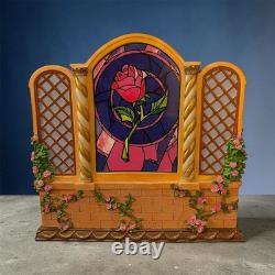 RARE VTG Disney Beauty and the Beast Library Double Snow Globe Music Box 90's