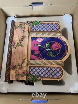RARE VTG Disney Beauty and the Beast Library Double Snow Globe Music Box 90's