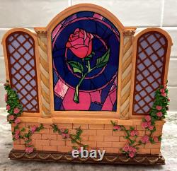 RARE VTG Disney Beauty & the Beast Library Double Snow Globe Music Box 90's L92