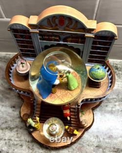 RARE VTG Disney Beauty & the Beast Library Double Snow Globe Music Box 90's L92
