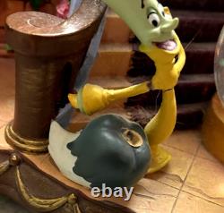 RARE VTG Disney Beauty & the Beast Library Double Snow Globe Music Box 90's L92