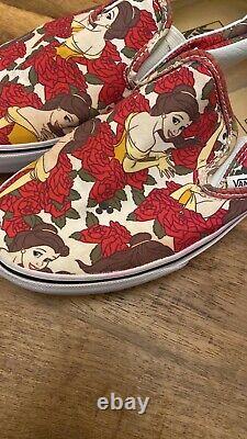 RARE Vans x Disney Belle Slip On Beauty and The Beast Women 8.5