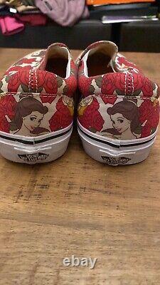 RARE Vans x Disney Belle Slip On Beauty and The Beast Women 8.5