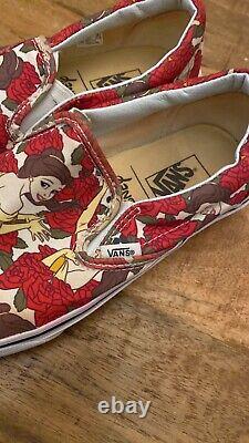 RARE Vans x Disney Belle Slip On Beauty and The Beast Women 8.5