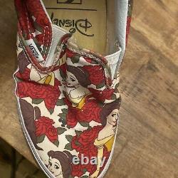 RARE Vans x Disney Belle Slip On Beauty and The Beast Women 8.5