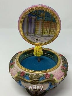 RARE! Vintage Disney Beauty And The Beast Musical Jewelry Box WithSpinning Belle