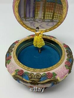 RARE! Vintage Disney Beauty And The Beast Musical Jewelry Box WithSpinning Belle