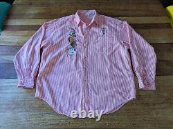 RARE! Vintage Disney Beauty and the Beast Striped Button Up Shirt Womens XL