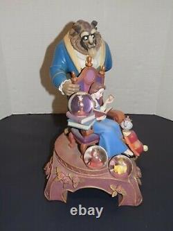 Rare Beautiful Disney 10th Anniversary Beauty & the Beast Figurine Snow Globe