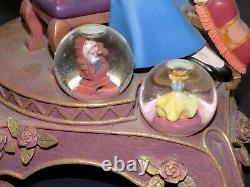 Rare Beautiful Disney 10th Anniversary Beauty & the Beast Figurine Snow Globe