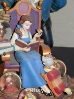 Rare Beautiful Disney 10th Anniversary Beauty & the Beast Figurine Snow Globe