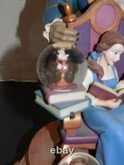 Rare Beautiful Disney 10th Anniversary Beauty & the Beast Figurine Snow Globe