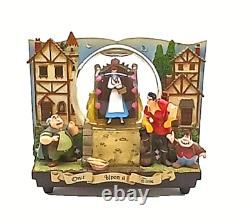 Rare DISNEY'S Belle Beauty and the Beast Double sided Book Snow Globe Music box