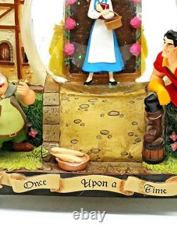 Rare DISNEY'S Belle Beauty and the Beast Double sided Book Snow Globe Music box