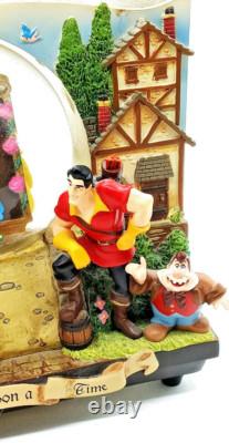 Rare DISNEY'S Belle Beauty and the Beast Double sided Book Snow Globe Music box