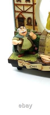 Rare DISNEY'S Belle Beauty and the Beast Double sided Book Snow Globe Music box