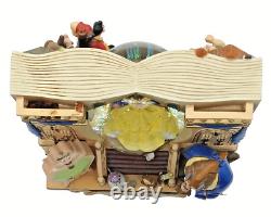 Rare DISNEY'S Belle Beauty and the Beast Double sided Book Snow Globe Music box