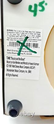 Rare DISNEY'S Belle Beauty and the Beast Double sided Book Snow Globe Music box