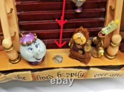 Rare DISNEY'S Belle Beauty and the Beast Double sided Book Snow Globe Music box