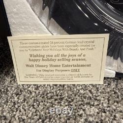 Rare Disney Beauty And The Beast, Enchanted Christmas 24% German Crystal Plate