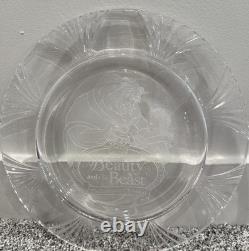 Rare Disney Beauty And The Beast, Enchanted Christmas 24% German Crystal Plate