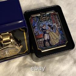 Rare Disney Beauty And The Beast Princess Belle Stained Glass Watch