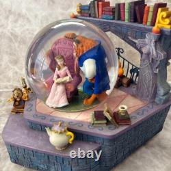 Rare Disney Beauty and the Beast Belle Lumière Snow Globe Music Box Figurine