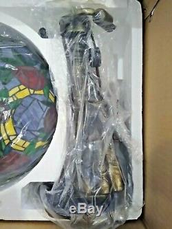 Rare Disney Belle Beauty And The Beast Tiffany Style lamp with Roses Shade NIB