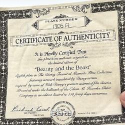 Rare Disney Treasured Moments Beauty and the Beast /certificate