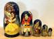 Rare Htf Disney Matryoshka Beauty & The Beast Hand Painted Nesting Wooden Dolls