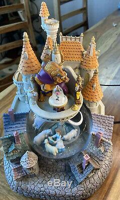 Rare Vintage Disney Beauty and the Beast Castle Snow Globe