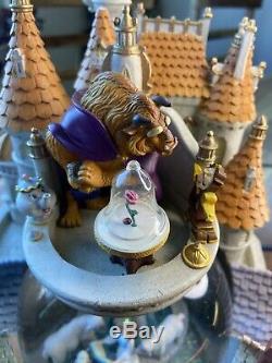 Rare Vintage Disney Beauty and the Beast Castle Snow Globe