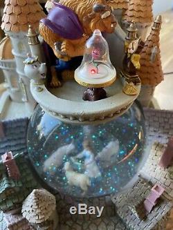 Rare Vintage Disney Beauty and the Beast Castle Snow Globe