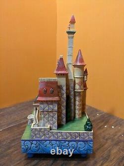 SEE VIDEO! Rare Disney Tradition Jim Shore Beauty and the Beast Castle Music Box