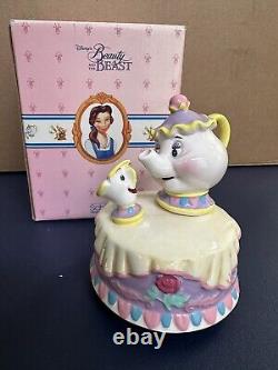 Schmid Disney Beauty & Beast Mrs. Potts Chip Music Box Be Our Guest Vintage