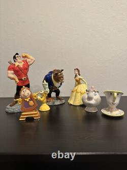 Set Of 7 Vintage Disney Beauty And The Beast PORCELAIN CERAMIC