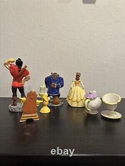 Set Of 7 Vintage Disney Beauty And The Beast PORCELAIN CERAMIC