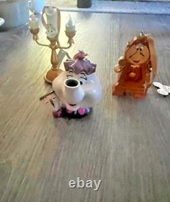 Set of 3 Disney Beauty & The Beast Ornaments Lumiere, Mrs. Potts & Cogsworth NWT