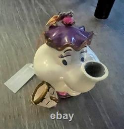 Set of 3 Disney Beauty & The Beast Ornaments Lumiere, Mrs. Potts & Cogsworth NWT